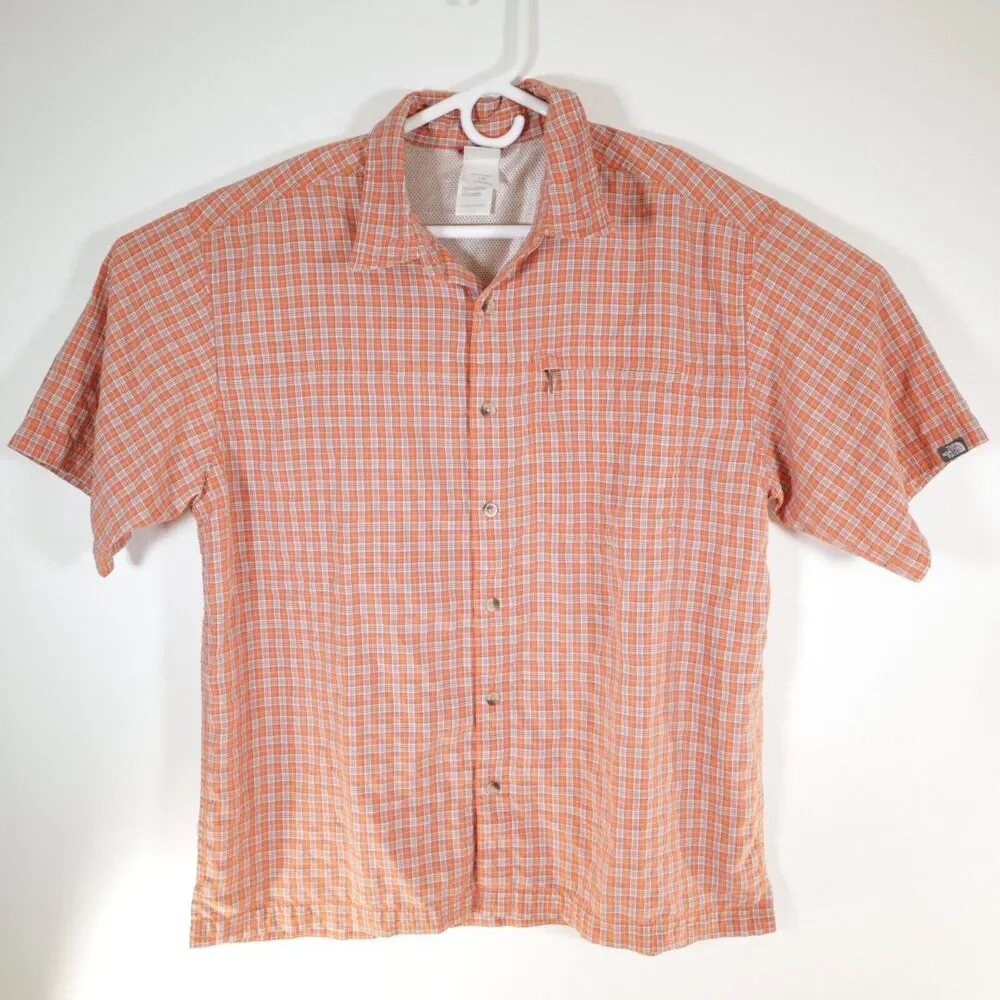 The North Face Men's Large Plaid Short Sleeve Button Shirt EUC